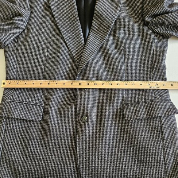 Savile Row Blazer Men US 46 Brown Tweed Wool Alpaca Lined 2B Ventless Vtg FLAWS - Picture 6 of 16